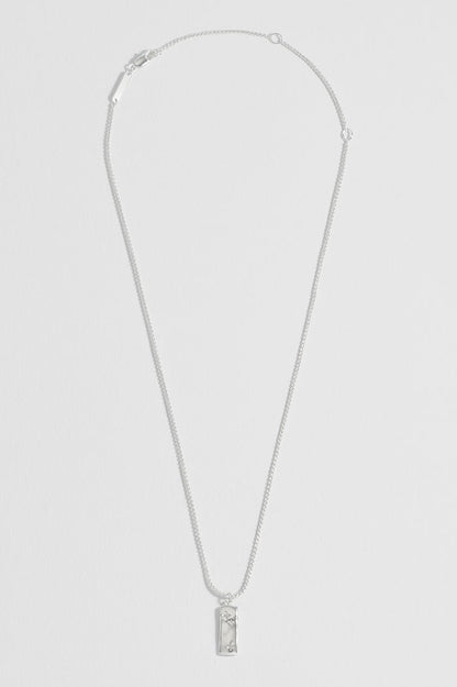 CZ Star Molten Tablet Pendant Necklace