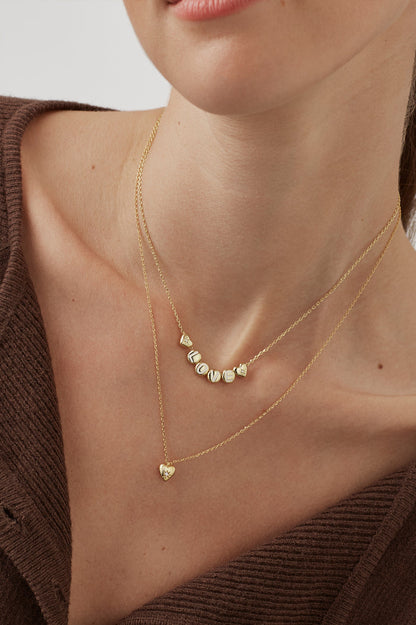 CZ Star Puffy Heart Necklace