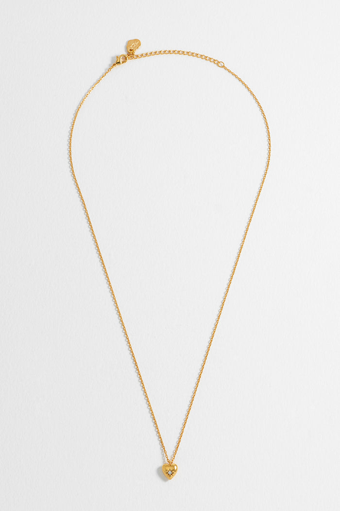CZ Star Puffy Heart Necklace