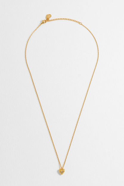 CZ Star Puffy Heart Necklace