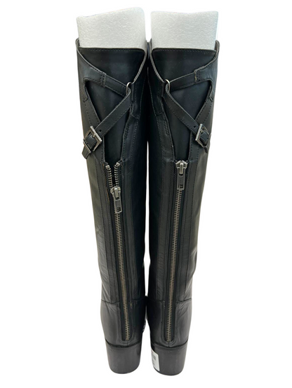 Darryl Leather Heeled Long Boots