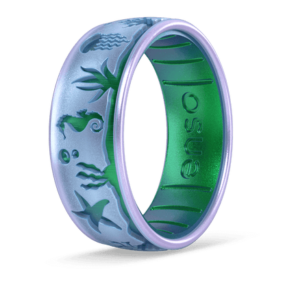 Etched Coastal Silicone Ring - Deepwater Jewel