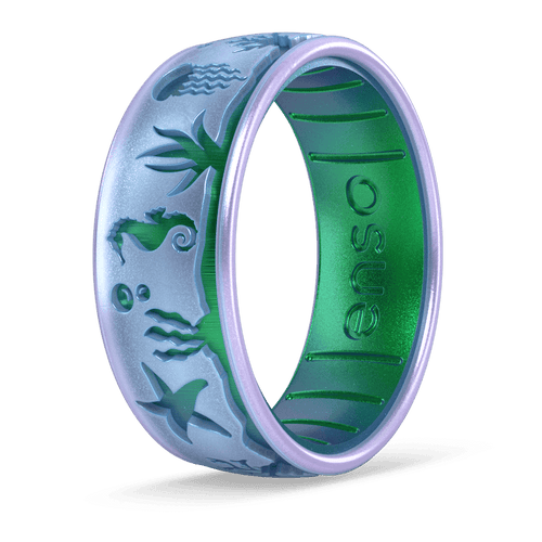 Etched Coastal Silicone Ring - Deepwater Jewel