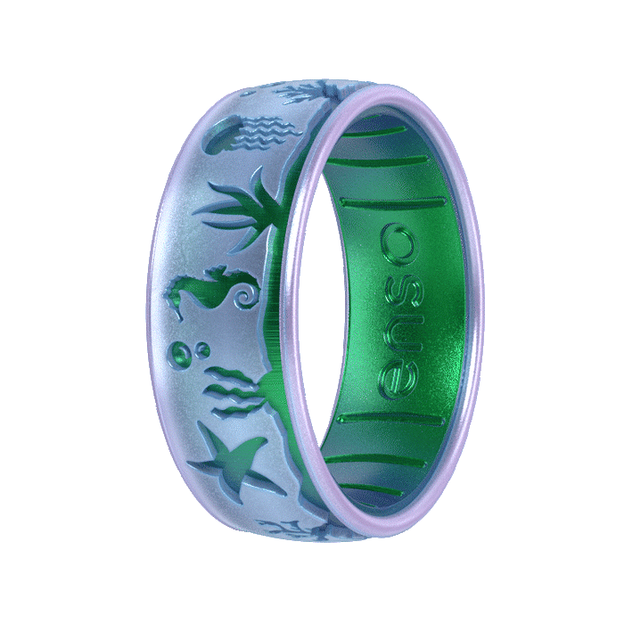 Etched Coastal Silicone Ring - Deepwater Jewel
