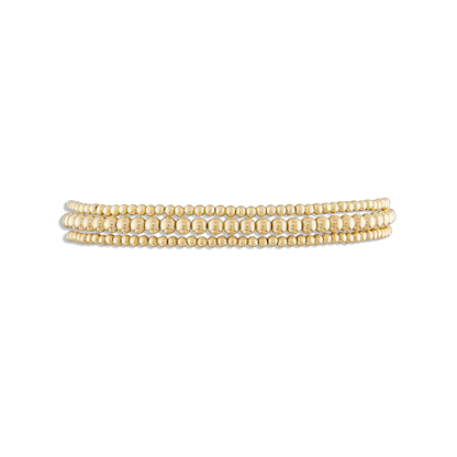 Delicate Stack - set of three dainty 14k gold filled ball bracelets