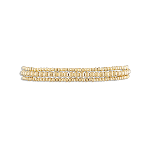 Delicate Stack - set of three dainty 14k gold filled ball bracelets