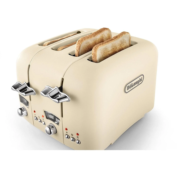 De'Longhi Argento Flora 4 Slice Toaster - Cream – view 3