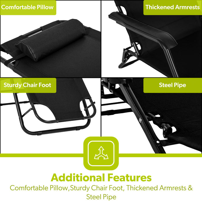 Deluxe 2-In-1 Reclining Mesh Chair & Camping Bed Outdoor Lounger