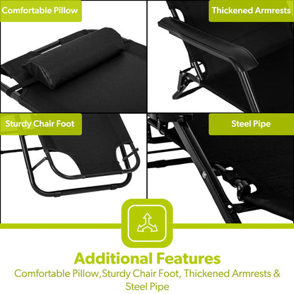 Deluxe 2-In-1 Reclining Mesh Chair & Camping Bed Outdoor Lounger