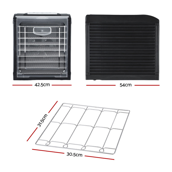 Devanti 9 Trays Food Dehydrator with Hanging Stainless Steel Tray - Devanti