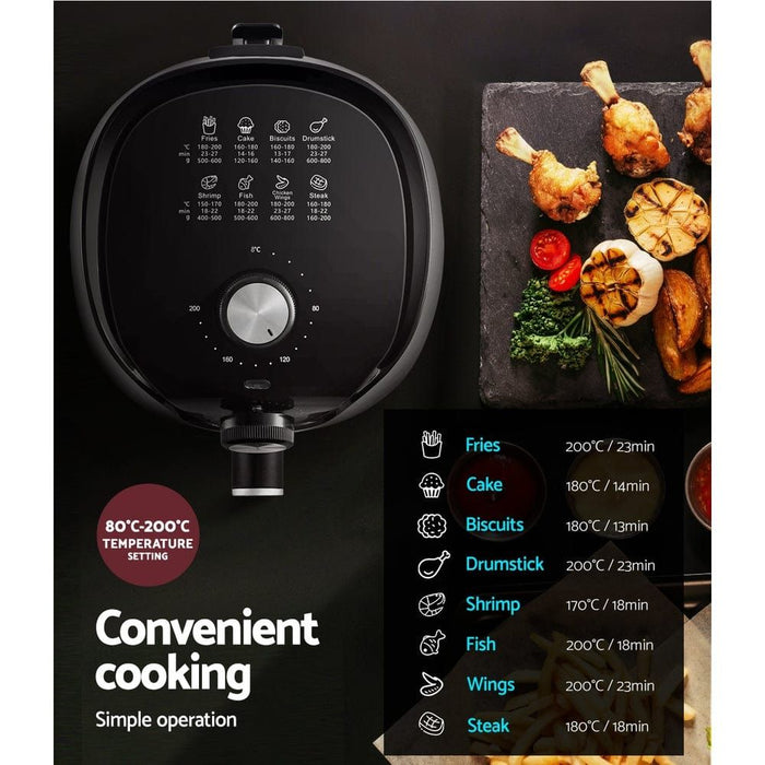 Devanti Air Fryer 2.5L Electric Fryers Airfryer Healthy Cooker Oil Free Kitchen -Home Living Store - -