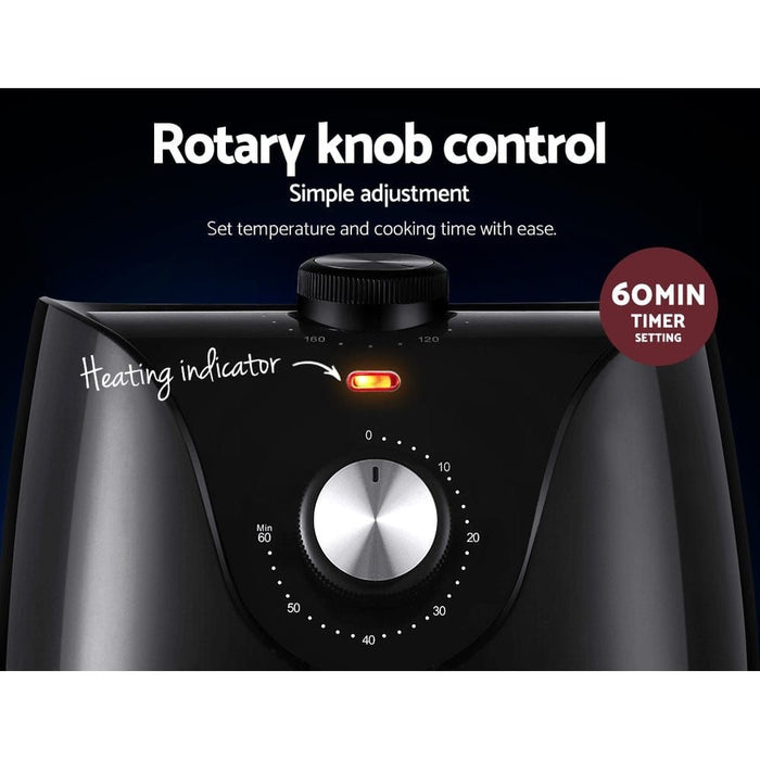 Devanti Air Fryer 2.5L Electric Fryers Airfryer Healthy Cooker Oil Free Kitchen -Home Living Store - -