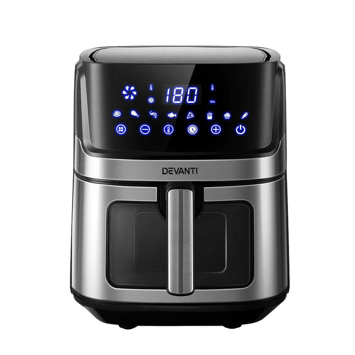 Devanti Air Fryer 6.5L LCD Fryers Oven Airfryer Healthy Cooker Oil Free Kitchen -Home Living Store - -