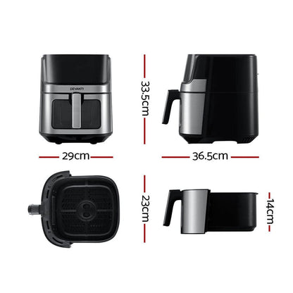 Devanti Air Fryer 6.5L LCD Fryers Oven Airfryer Healthy Cooker Oil Free Kitchen -Home Living Store - -