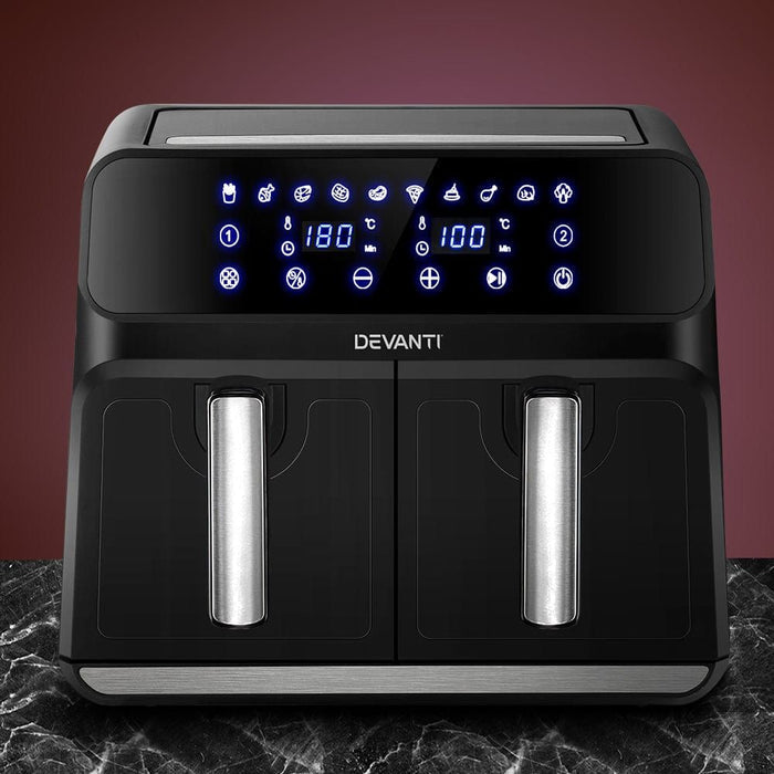 Devanti Air Fryer 8L LCD Fryers Oven Airfryer Healthy Cooker Oil Free Kitchen -Home Living Store - -