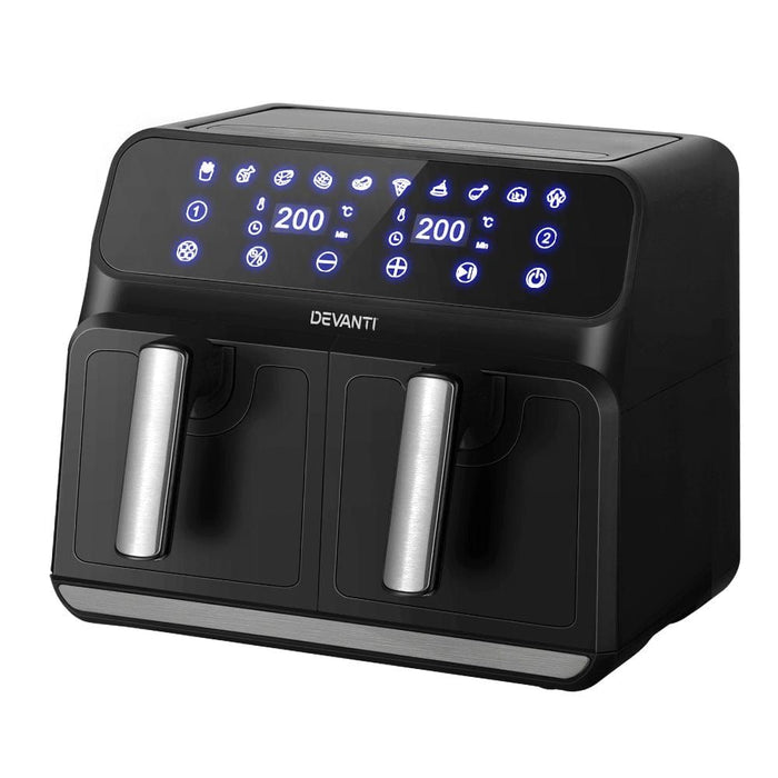 Devanti Air Fryer 8L LCD Fryers Oven Airfryer Healthy Cooker Oil Free Kitchen -Home Living Store - -