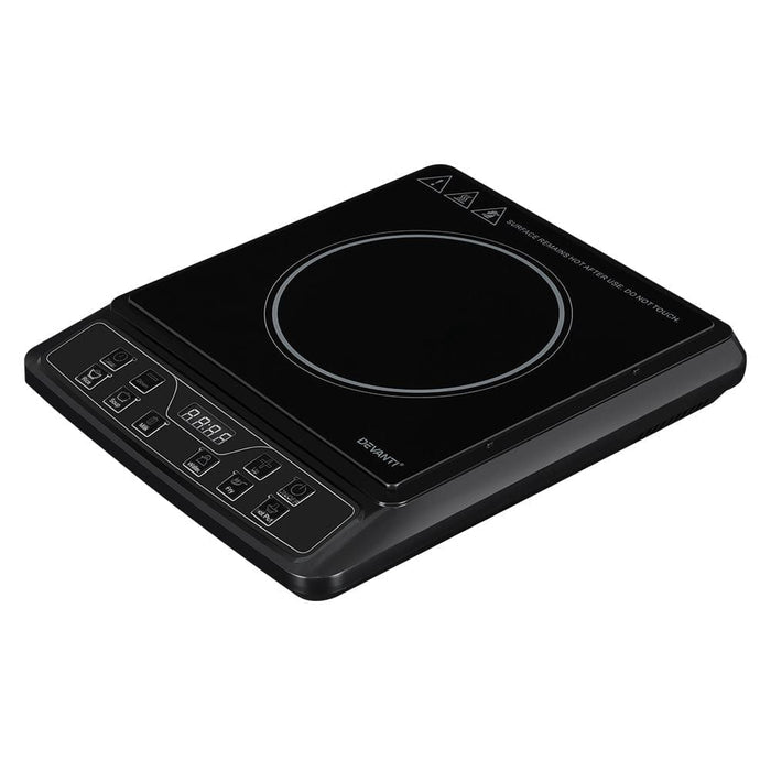 Devanti Electric Induction Cooktop Portable Cook Top Ceramic Kitchen Hot Plate -Home Living Store - -
