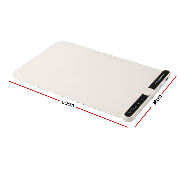 Devanti Food Warming Mat 60 x 38cm Electric Food Warmer With Timer White