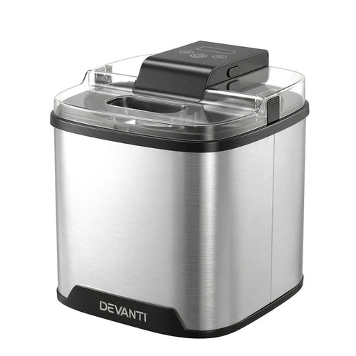 Devanti Ice Cream Maker Machine 2L Homemade Gelato Sorbet Frozen Drinks Sliver - Devanti