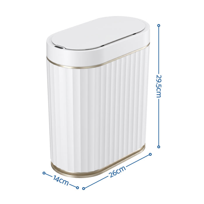Devanti Sensor Bins 7L Motion Sensor Trash Can Slim Touchless Automatic Waste Bin White