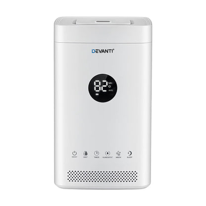Devanti Ultrasonic Humidifier Air Purifier Top Fill Auto Humidity 3.5L White - Devanti