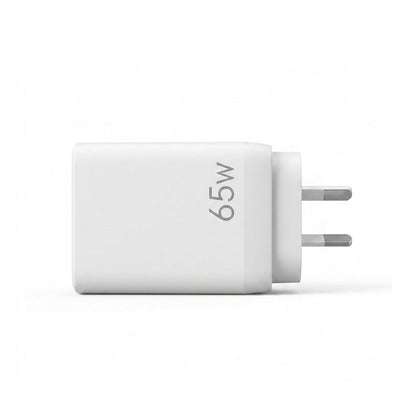 Devanti USB C Charger 65W Fast Charger 3 Port PD Wall Adapter White