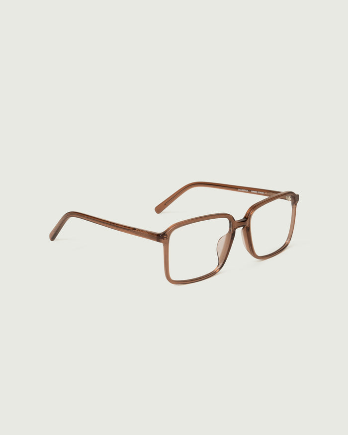 Nutmeg::Dex Eyeglasses square brown acetate front diagonal