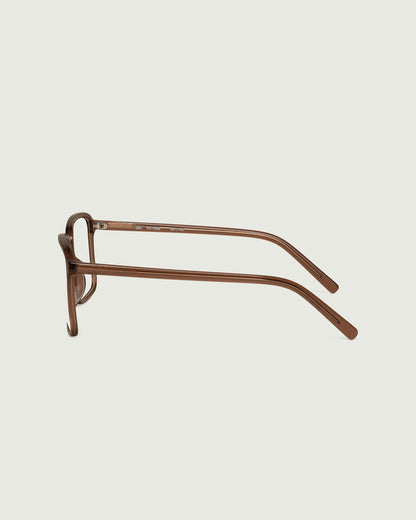 Nutmeg::Dex Eyeglasses square brown acetate side
