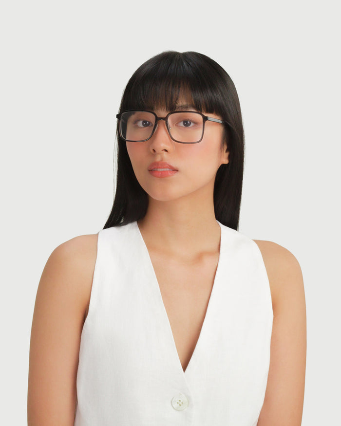 Ant::Dex+ Eyeglasses square black castor seed mobile full image