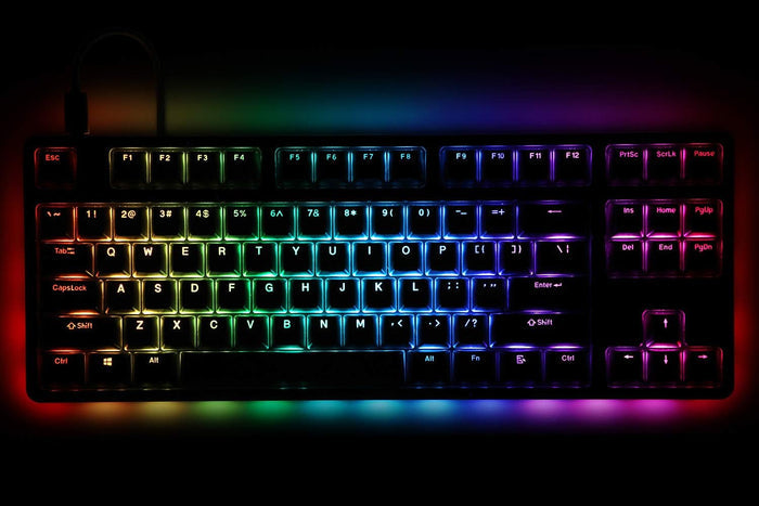 DROP CTRL High-Profile Mechanical Keyboard — Tenkeyless TKL (87 Key) Gaming Keyboard, Hot-Swap Switches, Programmable, Backlit RGB LED, USB-C, Doubleshot PBT, Aluminum (Gray, Halo Clear)
