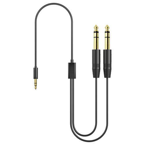 Dual 6.35mm TS to 3.5mm TRS Adapter