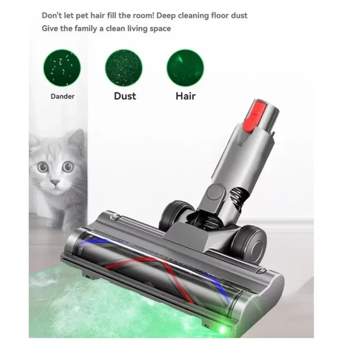 Dyson V12 Detect Slim Hard Head 972182-02 Compatible Vacuum Floor Brush Head with Green Led Lights