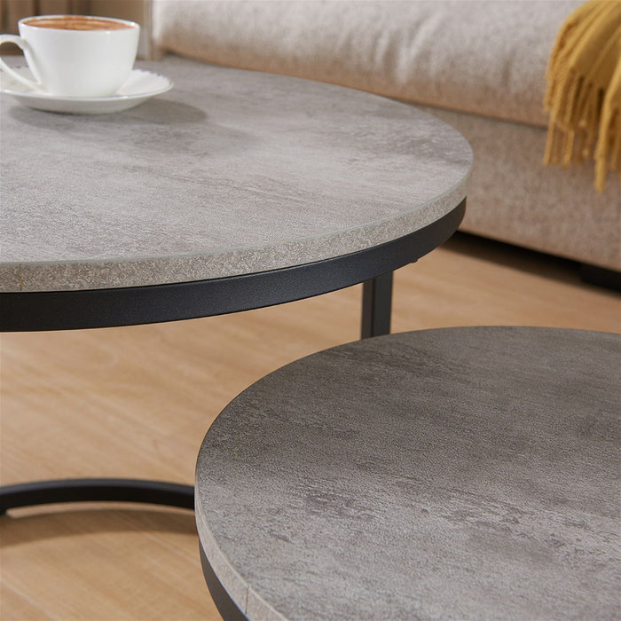 ECHO 600 Nested Coffee Table Set Cement by Censi -Home Living Store - -