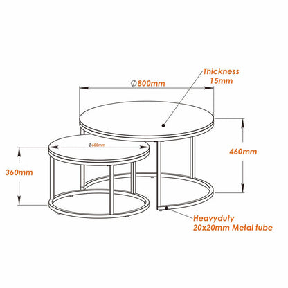 ECHO 800 Nested Coffee Table Set Cement by Censi -Home Living Store - -