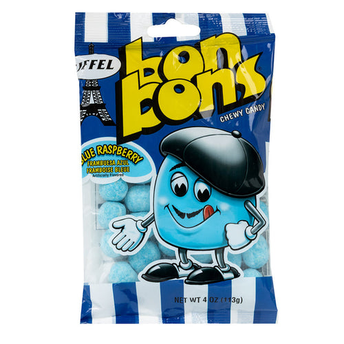 Eiffel Bon Bons Blue Raspberry Chewy Candy Peg Bag - 12 Count