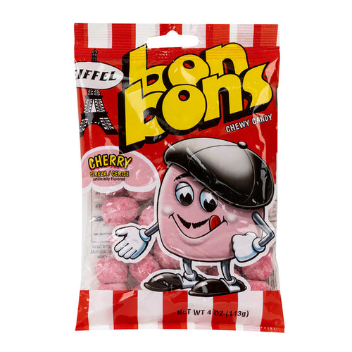 Eiffel Bon Bons Cherry Chewy Candy Peg Bag - 12 Count