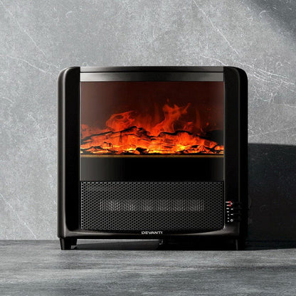 Electric Fireplace 3D Flame Effect Timer Portable Indoor Heater 2000W -Home Living Store - -