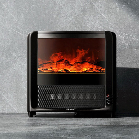 Electric Fireplace 3D Flame Effect Timer Portable Indoor Heater 2000W -Home Living Store - -