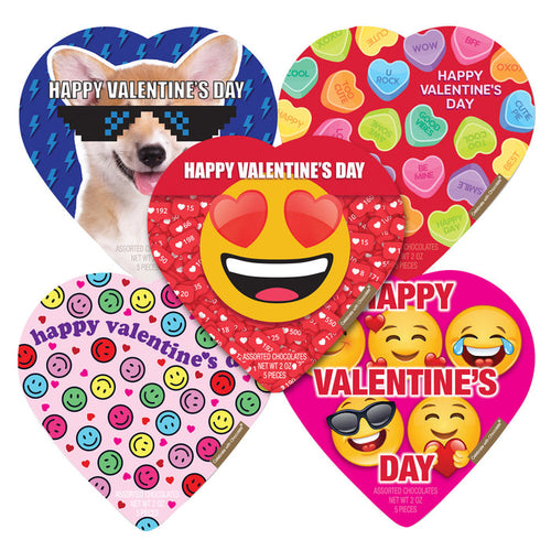 Elmer Chocolate Social Media Heart Box Candy - 18 Count