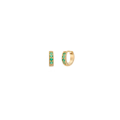 Emerald Pave Mini Huggies