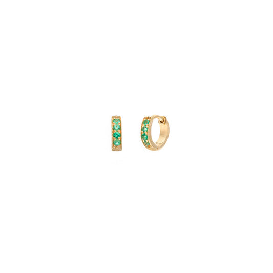 Emerald Pave Mini Huggies