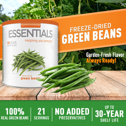 Can of freeze-dried green beans