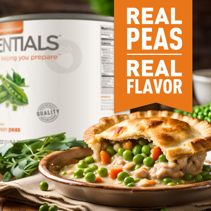 Pie with peas and carrots on a plate