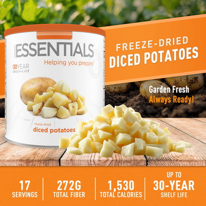 Can of freeze-dried diced potatoes