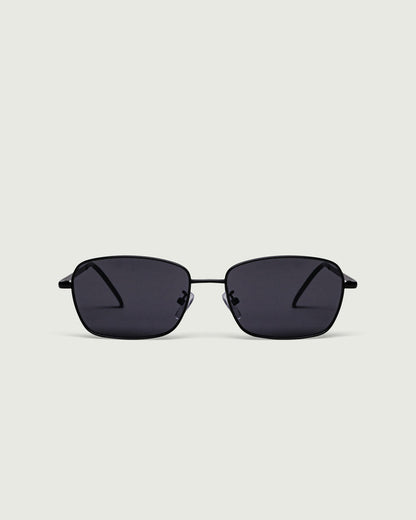 Charcoal::Emman Sunglasses rectangle black metal front