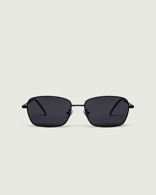 Charcoal::Emman Sunglasses rectangle black metal front