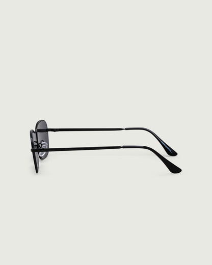 Charcoal::Emman Sunglasses rectangle black metal side