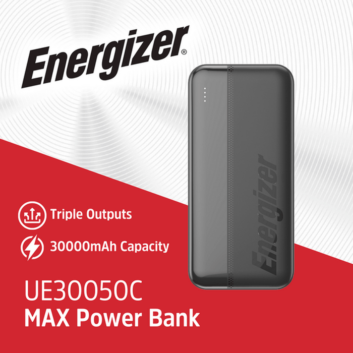 Energizer 30000mAh Power Bank | UE30050C Energizer Powerbank Euronics Ireland