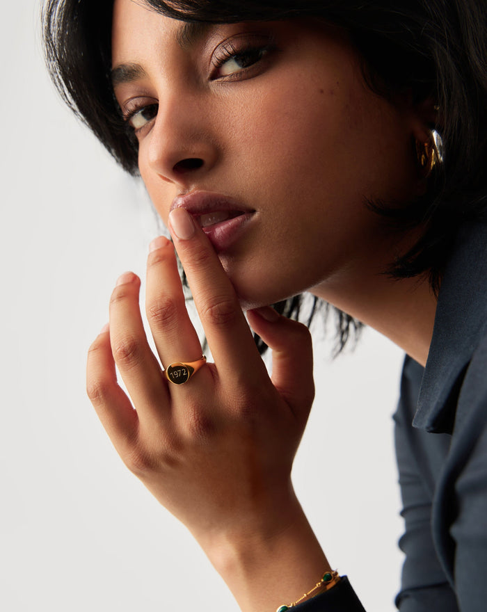Engravable Round Signet Ring | 18k Gold Vermeil Rings Missoma