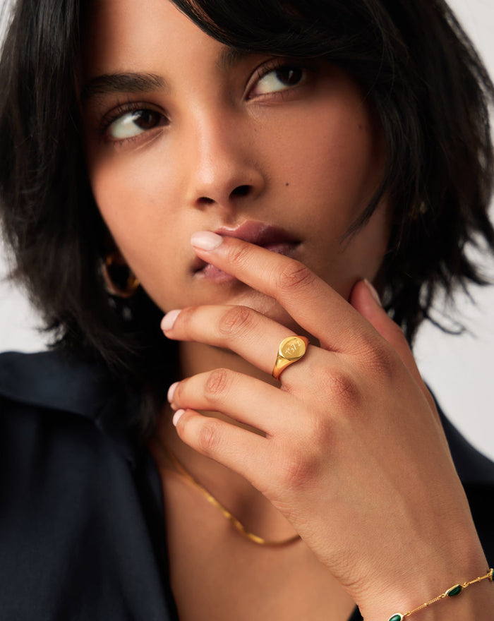 Engravable Round Signet Ring | 18k Gold Vermeil Rings Missoma